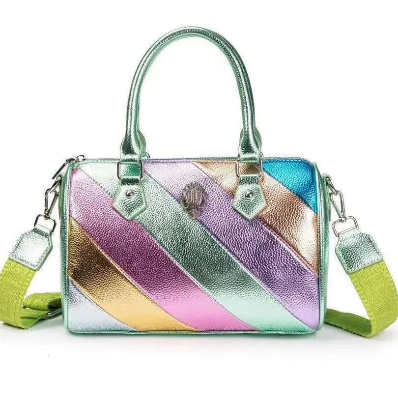Rainbow Striped Pillow 2025 New Niche Design Women's PU Leather One-Shoulder Crossbody Bag Commuter Vintage Handbag