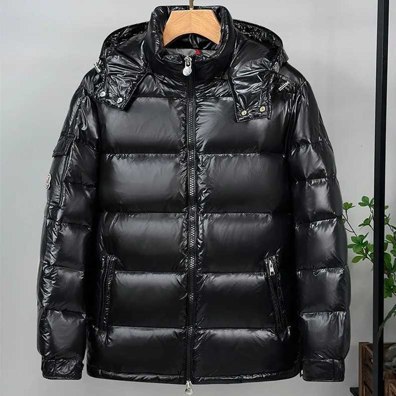 Warm Black Waterproof Jackets Man Down Coats Plus Size Men Parkas Puffer Jackets Mens Bubble Padded Parkas Solid Detachable Hat X251106