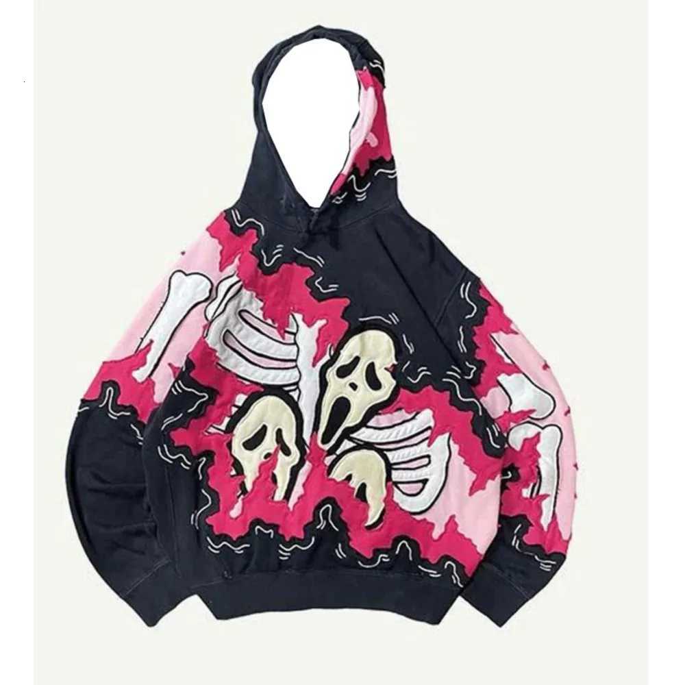 New Trendy mens Hoodie With 3D Skeleton Style Pattern design Novel Long Sleeved Hoodie With Pockets For Daily Wear W251106