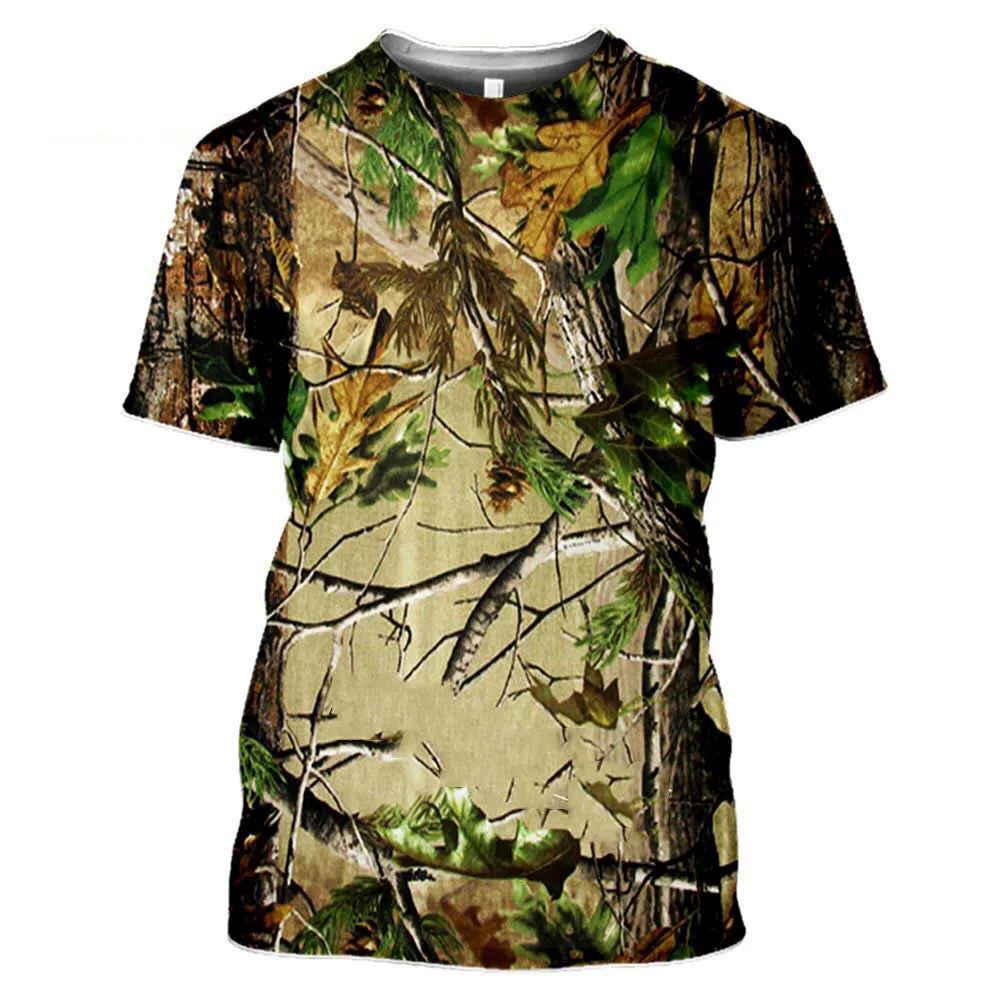 Fashion T Shirts Forest Camouflage Hunting 3D Print Summer Men's O-Neck T-shirt Casual Short Sleeve Oversized Tops Men Clothing Tees Big Size XXX