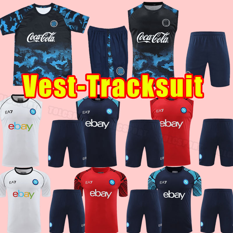 24 25 NAPOLI soccer tracksuits ZIELINSKI ANGUISSA OLIVERA OSIMHEN FABIAN LOZANO SSC Tracksuit pant short sleeve POLO VEST TRAINING