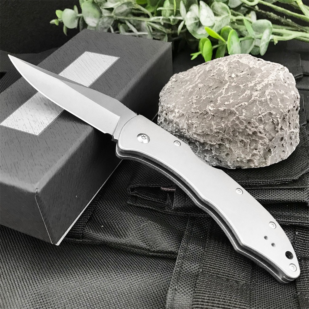 Model 10402-1 PIKA II 420 Steel Pocket Folding Knife- D2 PLAIN Edge Blade Portable Outdoor Tactical Hunting EDC Cutting Tools Self defense Rescue Kniv