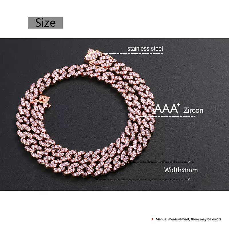 Wholesale High Quality Fashion Jewelry Hip Hop Iced Out Moissanite/Moissanite Cuban Link Chain Necklace for Men and Women
