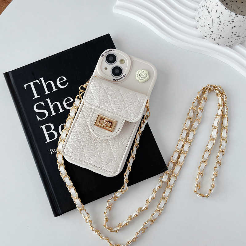Chanel Style Pro Max Phone Case iPhone 16 Crossbody Strap Chain Compatible with 17 Lock Wallet 14 Card Holder J251202