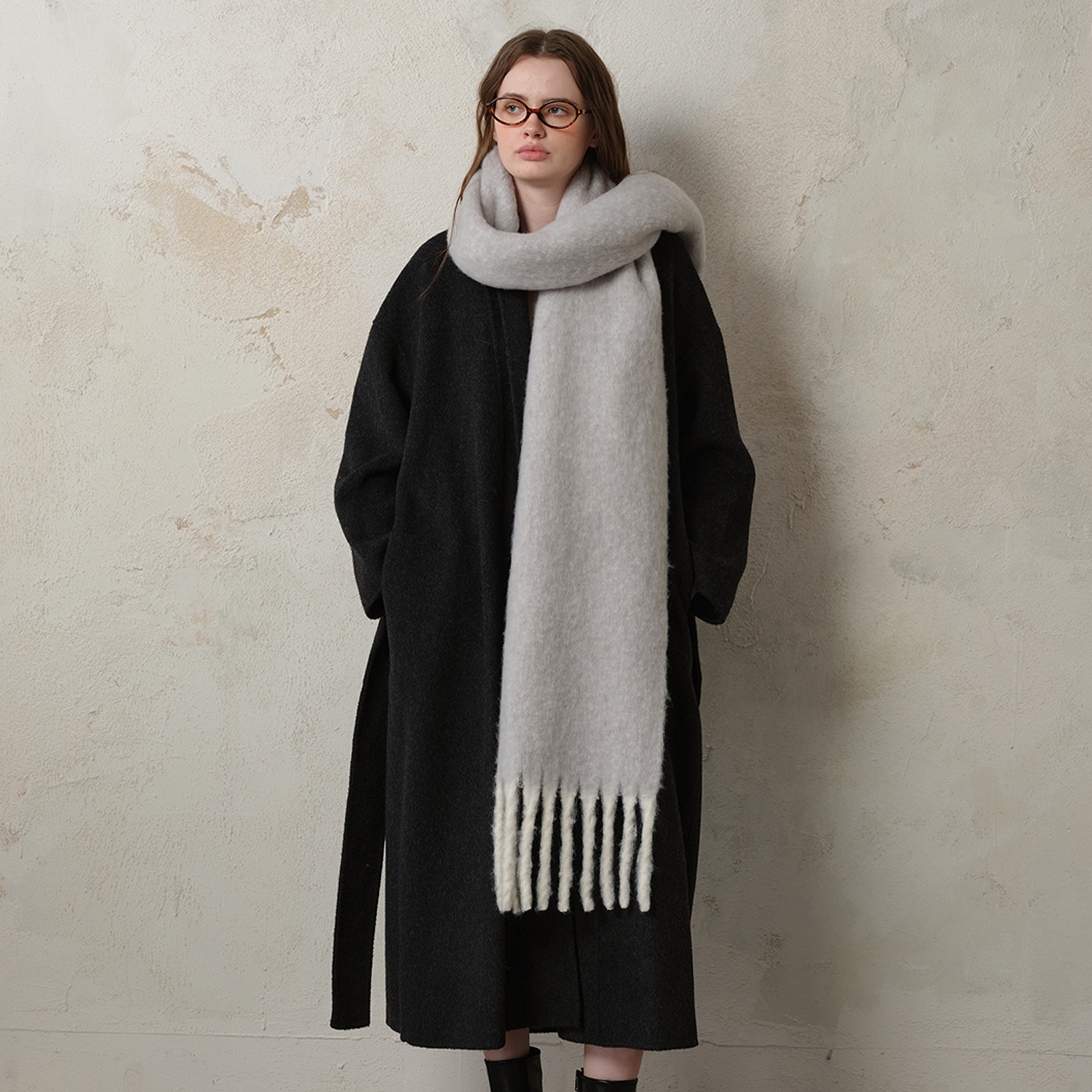 K318 I like it at first sight. Manufacturer's original 25 wool scarf for women, winter atmosphere, thickening, warm, solid color neck shawl