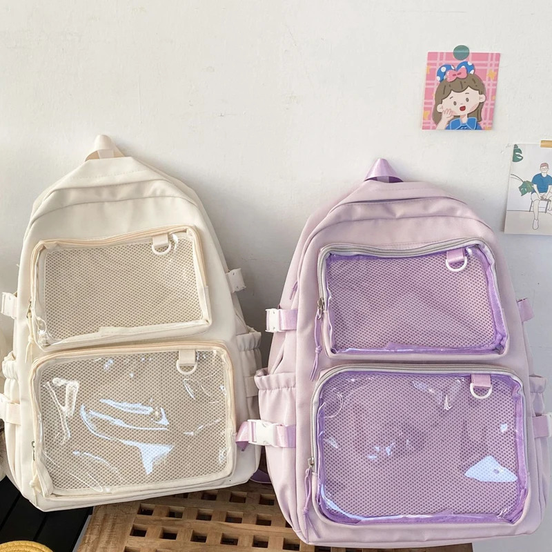 Japan Kawaii Itabag Womens Transparent Backpack Womens Large Capacity Ita University Student School Backpack Jk 250402