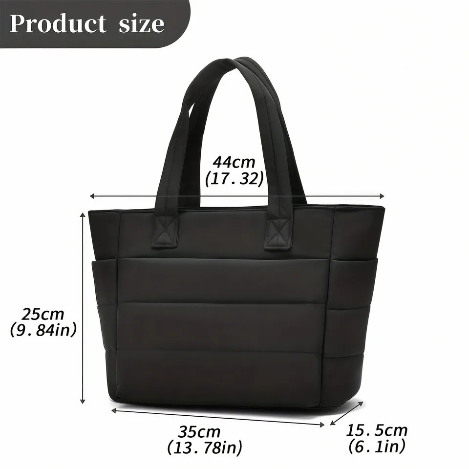 Womens Bag Large Capacity Solid Color Tote Bag Versatile Handbag for Work Student Class Shopping Bag-liu250403