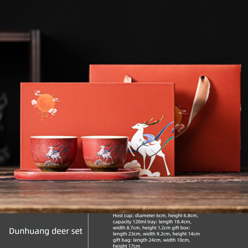 Two Cups with Dry Bubble Ceramic Tray Kung Fu Tea Tasting Gift Box Master Cup Wholesale ddmynov