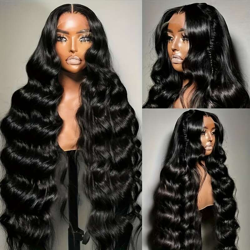 200 Body Wave Wig 13X4 Human Wigs Pre Plucked With Baby Hair 200% Density Lace Front For Women Natural Color