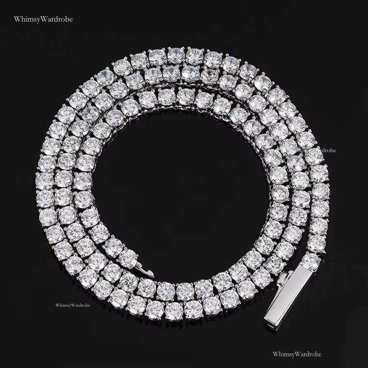 High Quality Tennis Gold Cuban Chain Necklace Moissanite