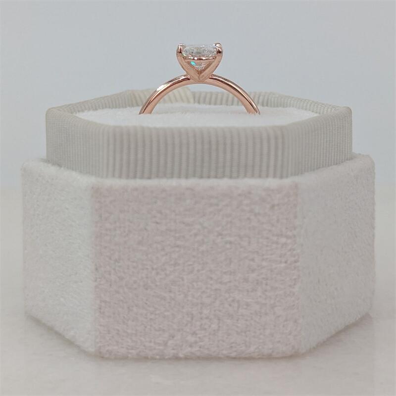 Fine Jewelry Solid Rose Gold 14K 18K Oval Shape 2.0 Carat IGI Certificate Simple Design Wedding Ring Real Gold Lab Diamond Womens Engagement Ring