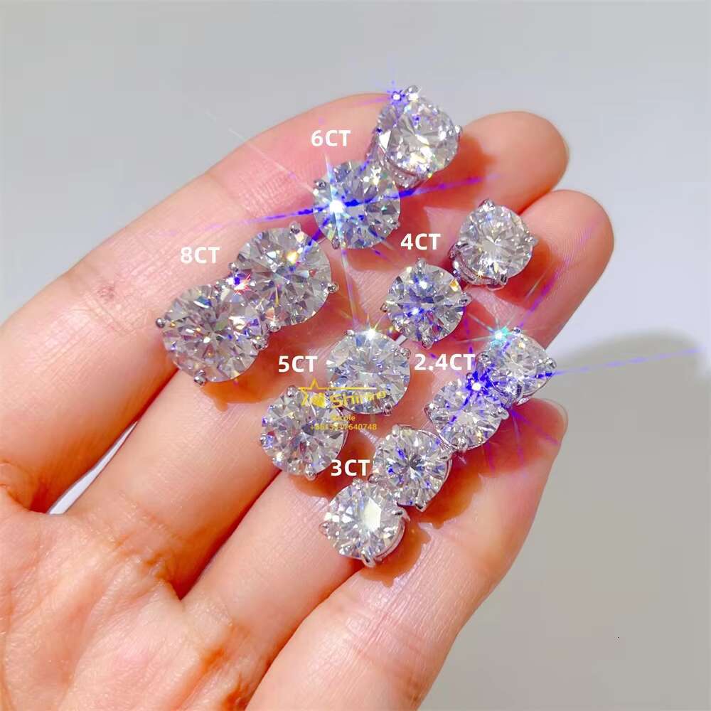 Hot Selling Wholesale Classic Design 4 Prongs Basket Screw Back 1 2 Carat Sterling Sier Moissanite Stud Earrings