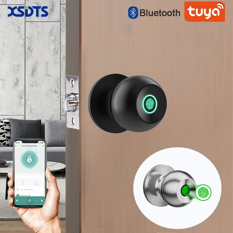 XSDTS With Tuya Biometric Fingerprint Smart Door Lock Electronic Lock Keyless Security Door Entry Home House Apartment 250402
