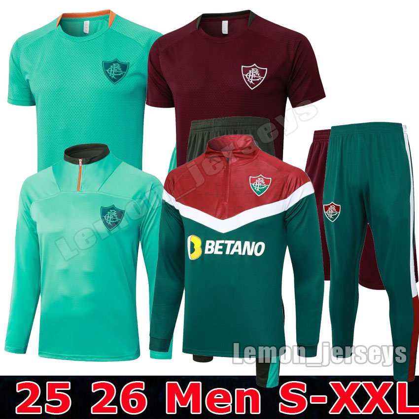 25 26 Fluminense Men's soccer training 2025 2026 Fluminense Short Sleeve Half-zipper long sleeve survetement foot chandal football tracksuit soccer jerseys Top S-XXL