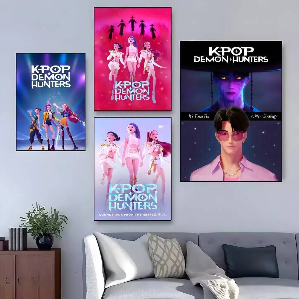 Demon H-Hunters kpop new group Poster HD sticky wall waterproof home living room bar aesthetic decor ddmydog