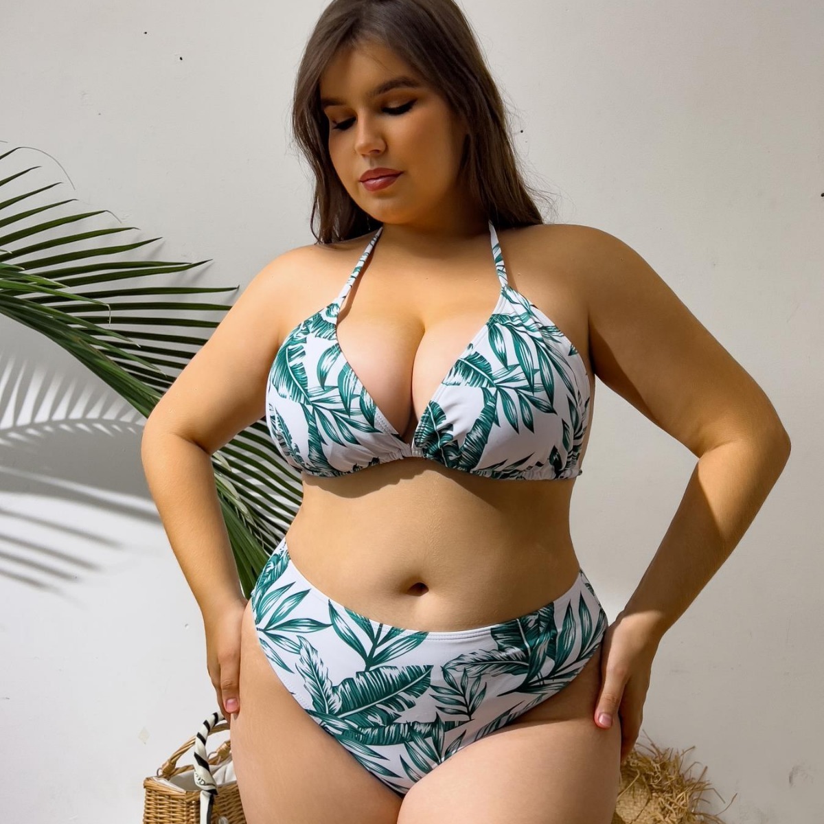 Large size multi-color printed long sleeved jumpsuit with mesh cover, sexy bikini fat woman three piece set women's swimsuit