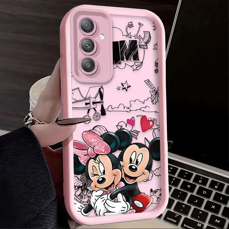 Minnie Mouse Silicone Phone Case for Samsung Galaxy S24 Ultra S23 S22 S21 Plus FE A54 A34 A14 A73 A53 A33 5G