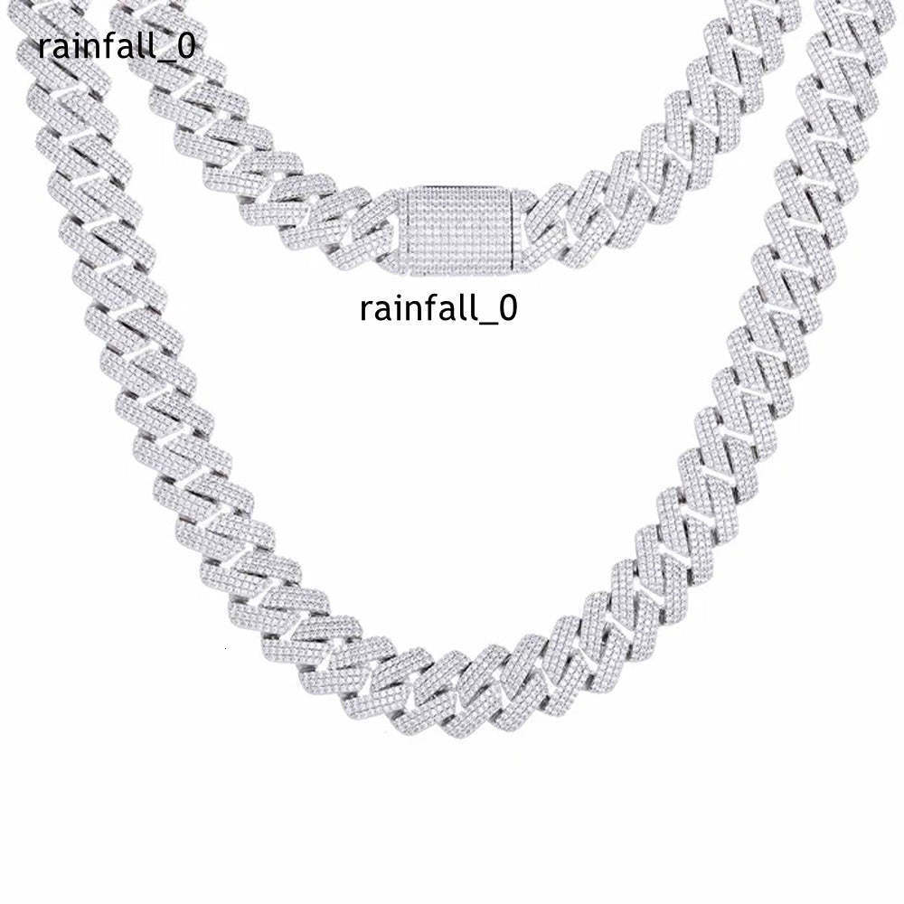 Moissanite Diamond Hip Hop Luxury Cuban Chain for Men 925 Silver