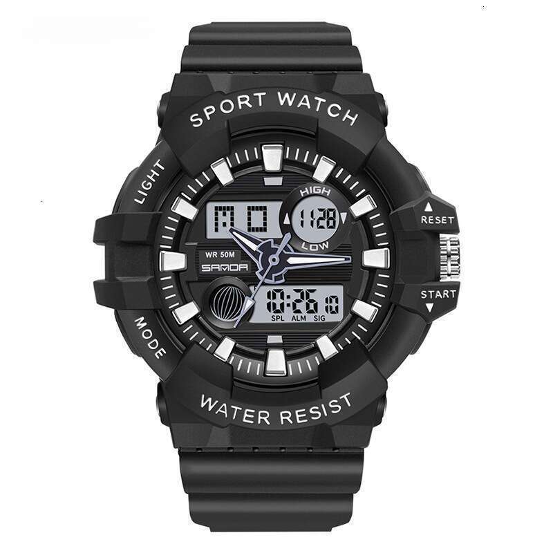 DHwatches Sanda Brand Trendy Fashion Student Electronic Waterproof Multifunctional Luminous Personality Transparent Strap Sports Watch