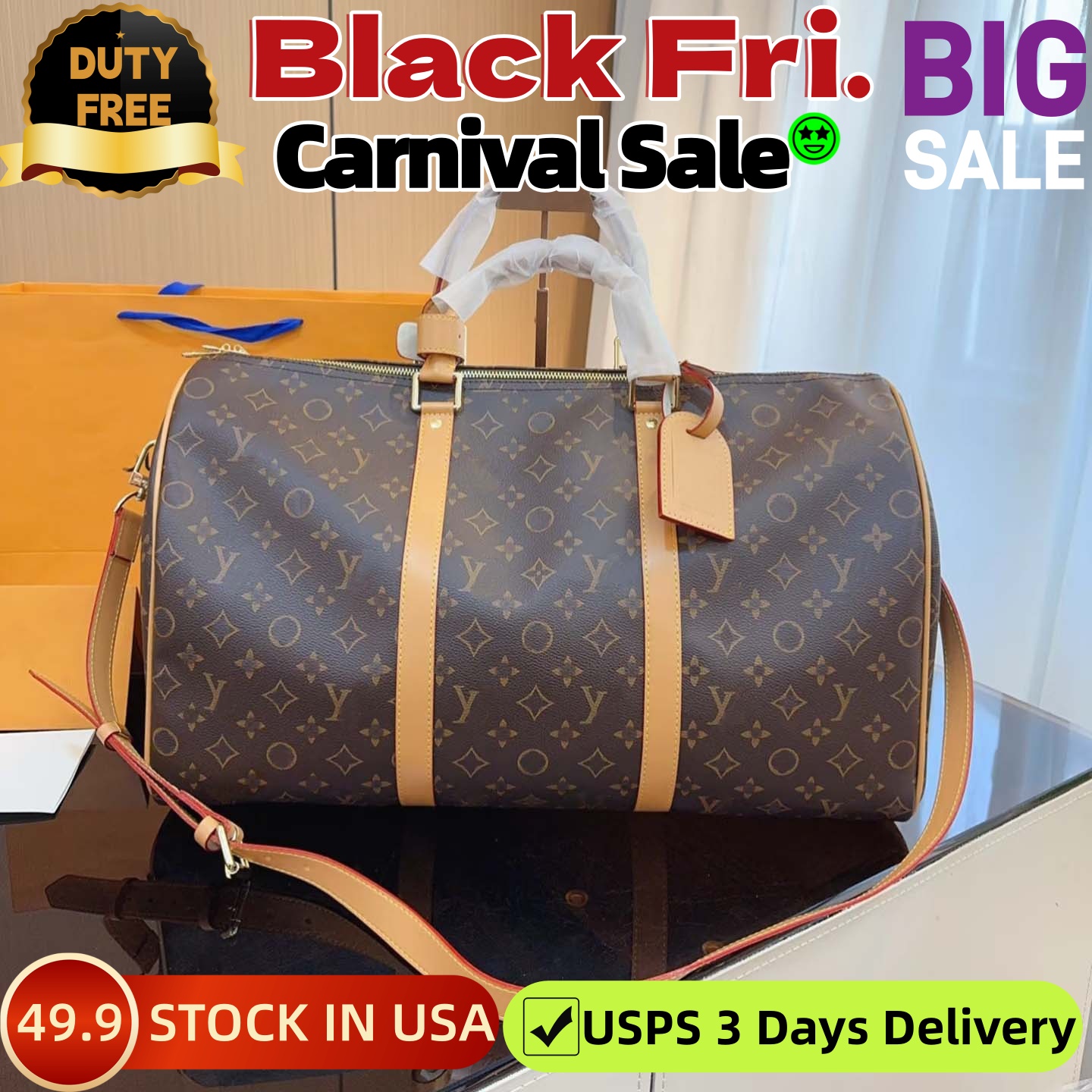 Travel bag compact portable designer bag men or women printed travel bag classic word embossed old flower crossbody bag canvas shoulder strap armpit bag shopping bag