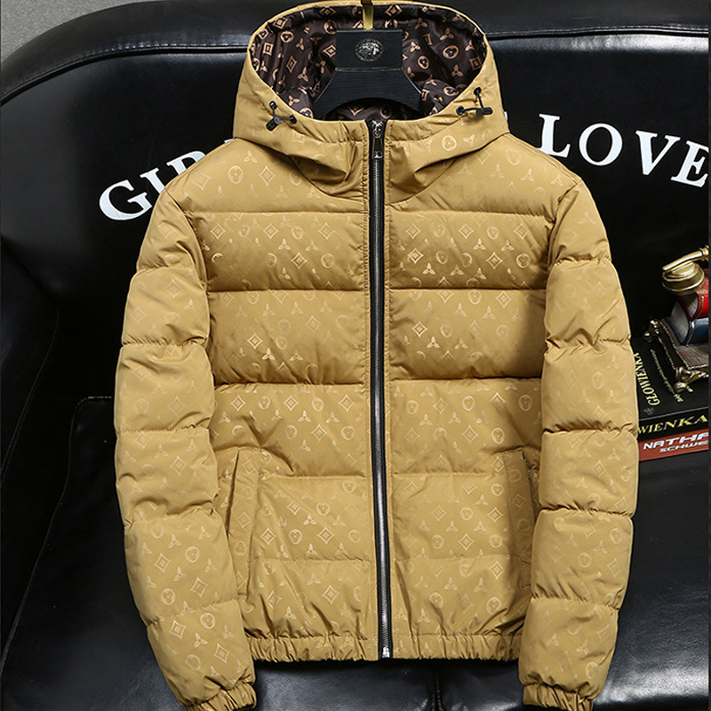 Light Luxury Fashion Cotton Coat Winter Thickened and Fleece-Lined Warm Jacket with Trendy Prints Versatile Punk Style Black Yellow Plus Size M-5XL