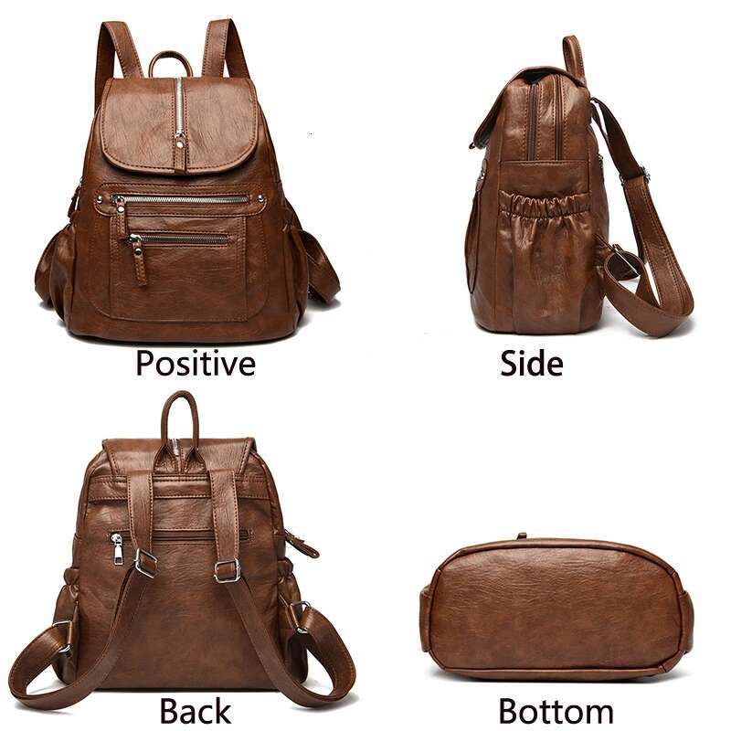 Women Soft Leather Backpacks High Capacity Female Back Pack Casual Travel Ladies Bagpack Hial Feminina For Teenager Grils