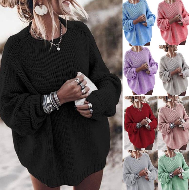 Winter Oversized Knitted Pullover Women Casual Crew Neck Solid Purple Twisted Long Sleeve Tops Lady Mohair Sweater 241021
