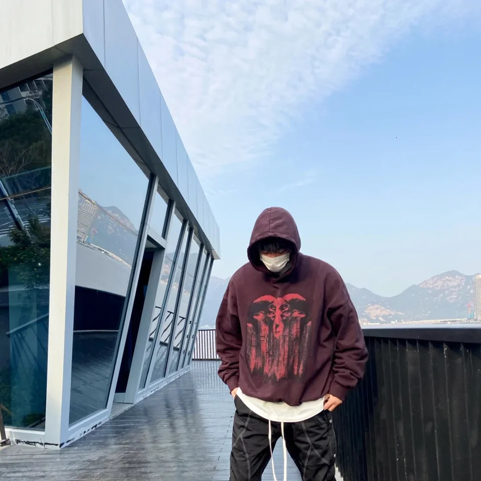 Yao888 Retro Super Dalian Hoodie Mens Cotton Casual Fashion Pullover Sweatshirt Loose Graphic 250403