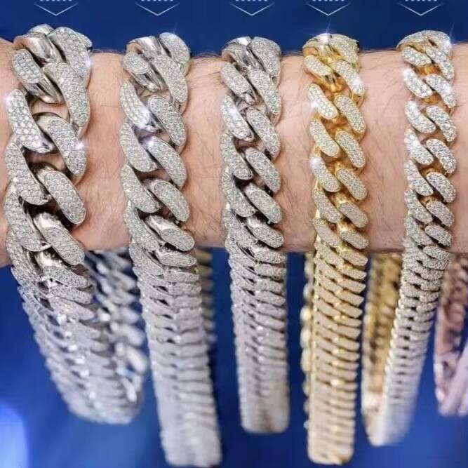 Premium Quality VVS Diamond Cuban Chain Hip Hop Diamond Moissanite Diamond Chain IGI Certified Iced Out Cuban Link Chain for Men