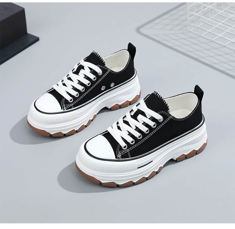 Canvas shoes women fashion classic height increasing thick soled casual shoes sports trend sports shoes daily