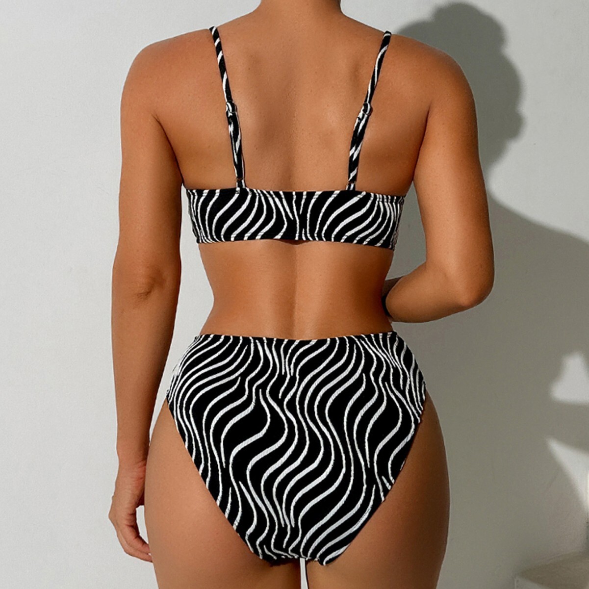 2025 multi-color sexy split women's striped printed bikini swimsuit women