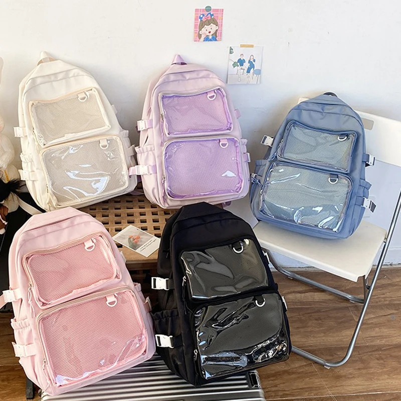Japan Kawaii Itabag Womens Transparent Backpack Womens Large Capacity Ita University Student School Backpack Jk 250402