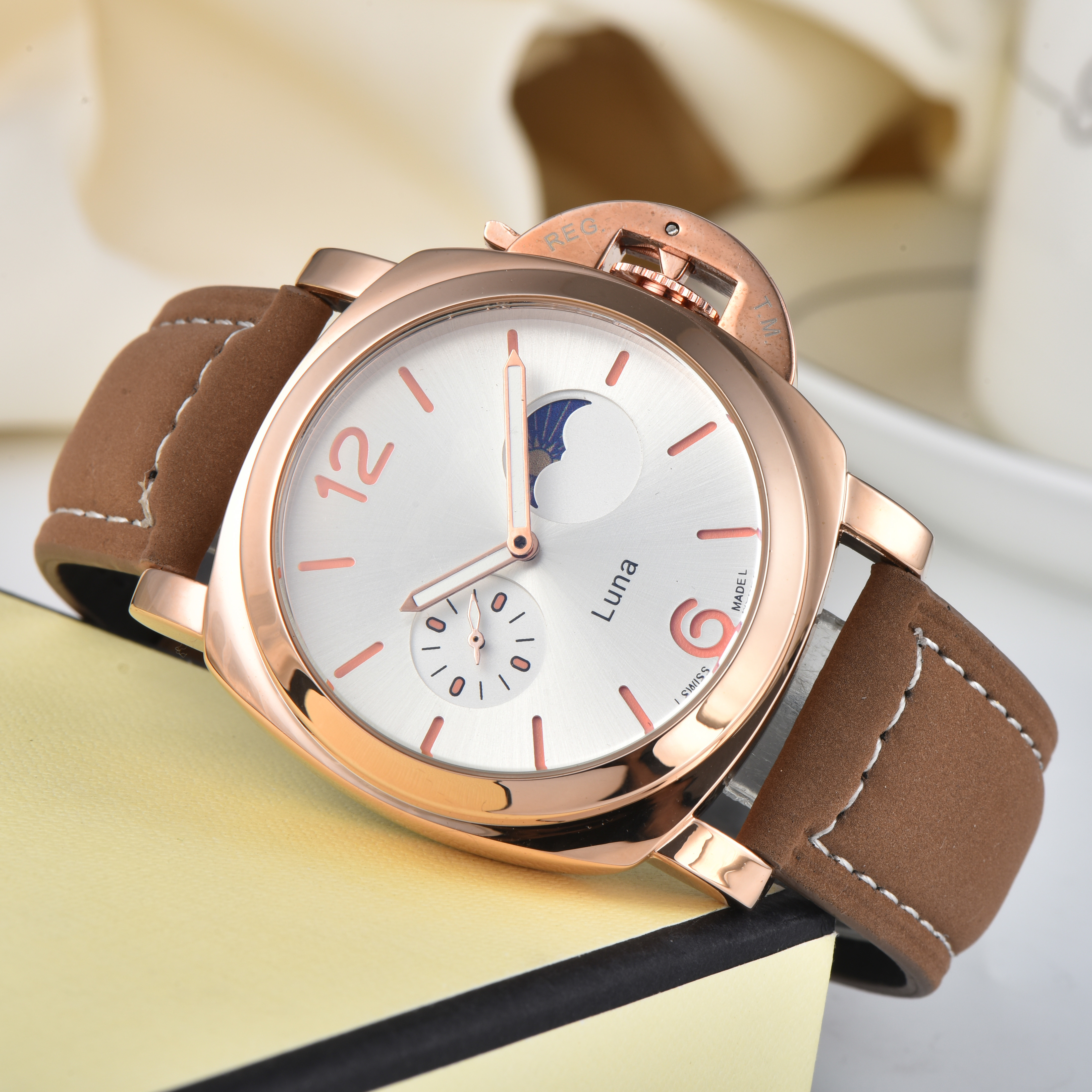 Men PANERAIity LUMINORity Model Sport watch Quartz automatic movement Luxury Watches Business Stainless Steel Man Square mens Wristwatches #366