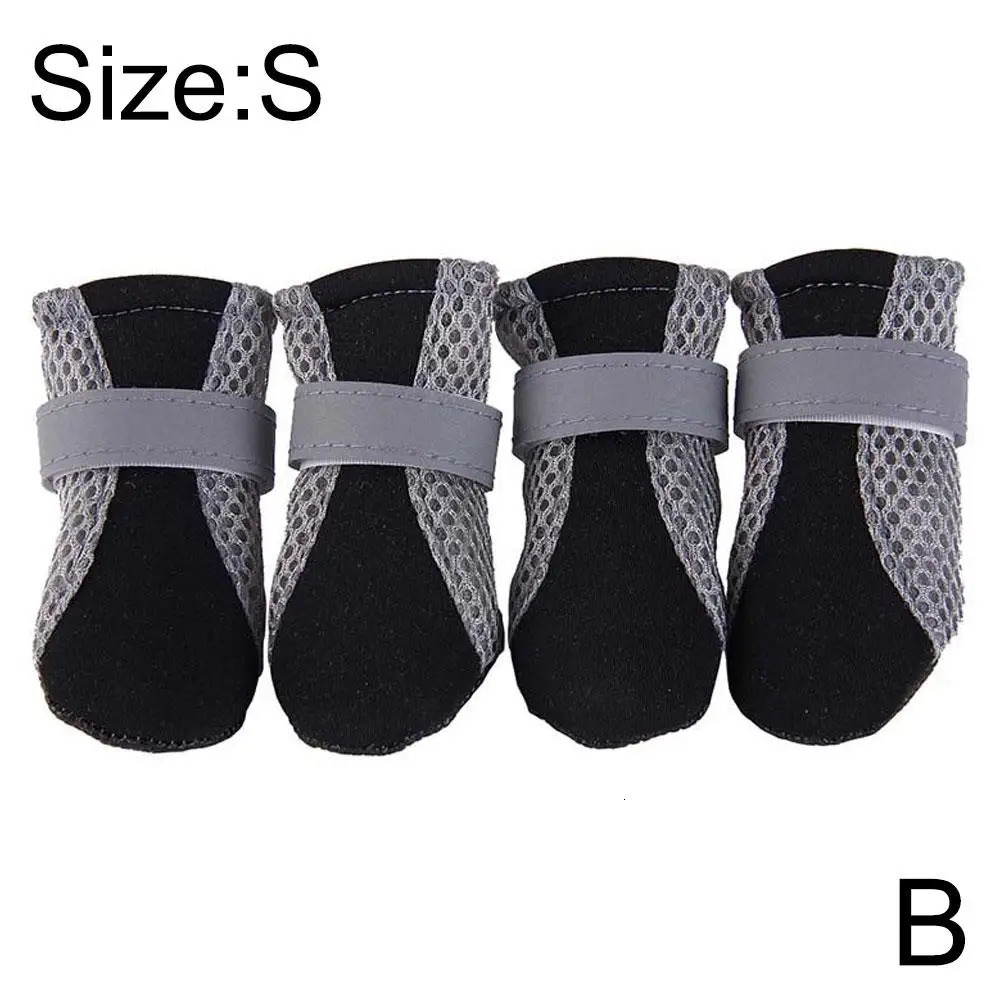Breathable Pet Dog Shoes Outdoor Walking Net Shoes Soft Summer Pet Shoes Night Safe Non-slip Reusable Boots For Small Mediu F3D2 250402
