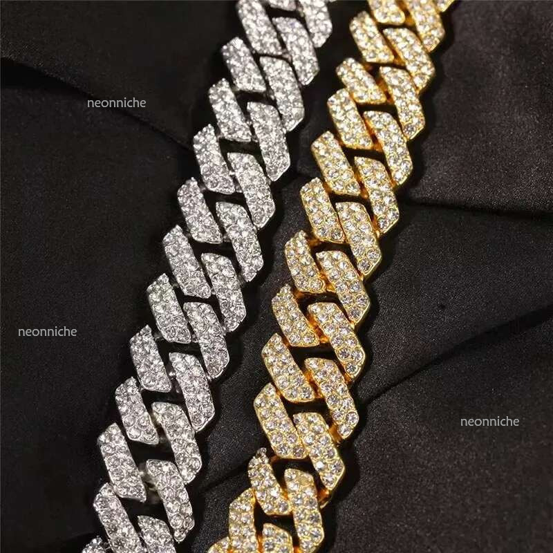 20MM Chains Best Seller Mossanshi Cuban Necklace Gold Sier Shiny Dia Hip Hop men's style accessory necklace Hot Sale