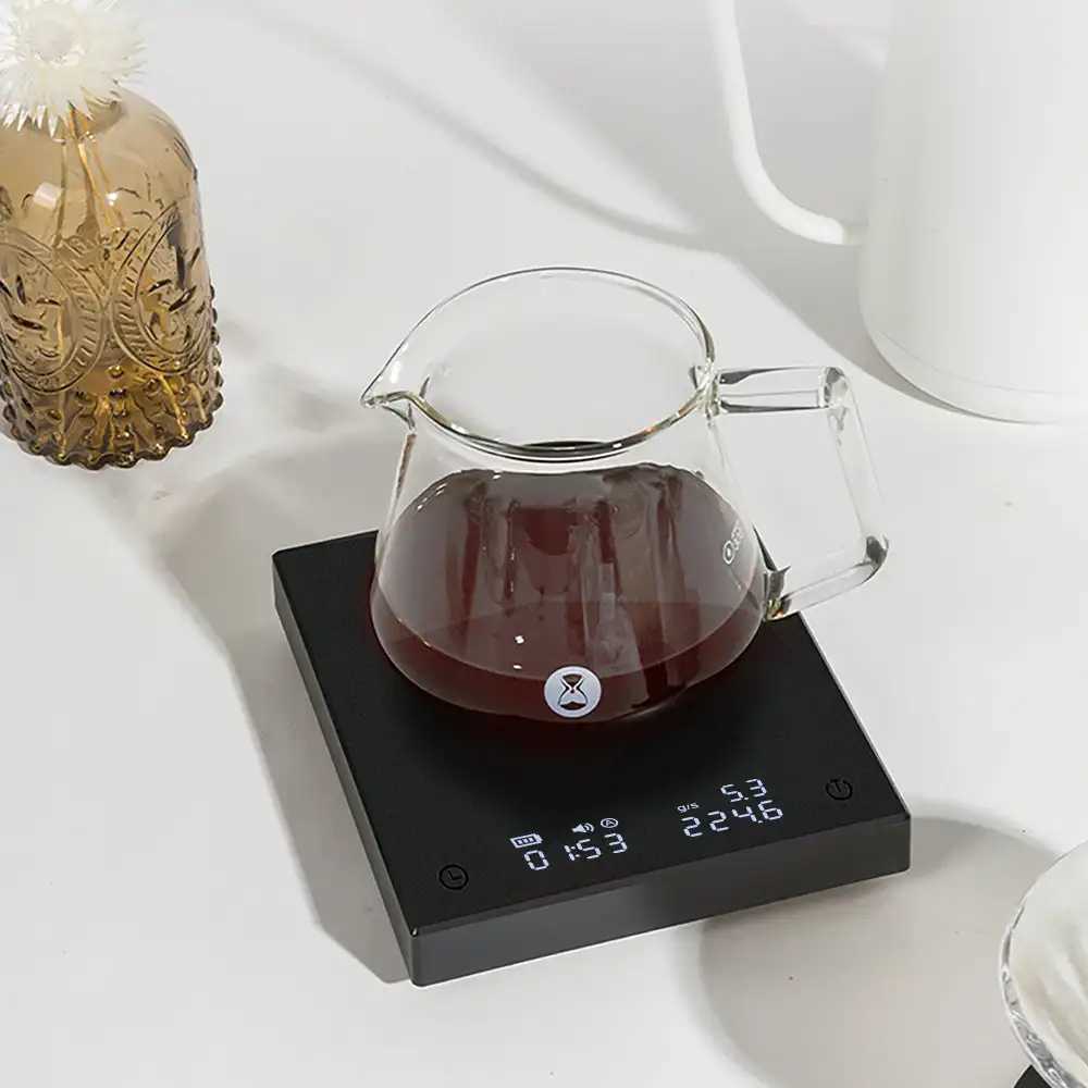 TIMEMore Basic 2 Black Mirror Inverted on Coffee Scale Flow Display Automatic Timer Digital Kitchen Food Scale Concentrated Coffee 0.1g/2kg Z250403
