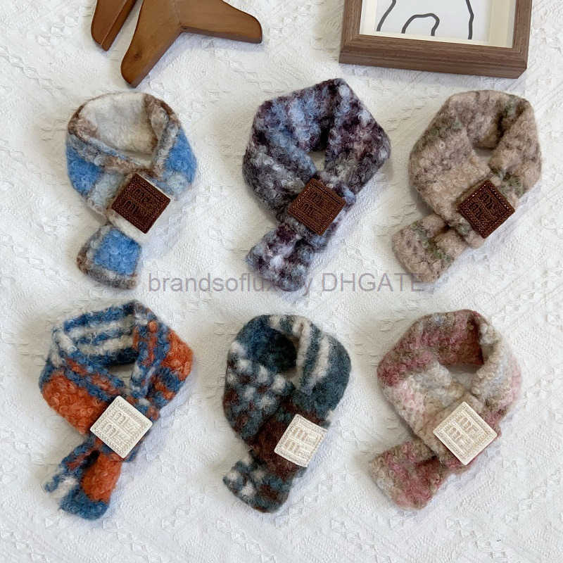 Pet winter warm sheepfold plaid scarf teddy bear Schnauzer large medium small dog cat dog scarf