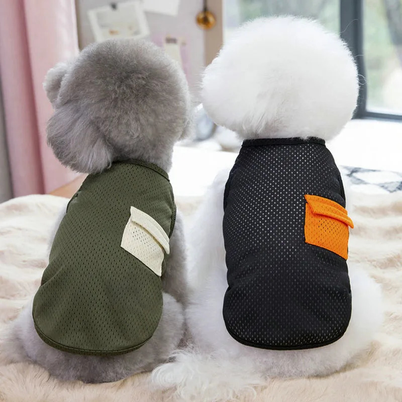 Cooling Puppy Clothes Summer Mesh Dog Vest Hoodie Sleeveless Sweatshirt For Small Medium Dogs Poodle Yorks Dog Costumes Tank Top 250402