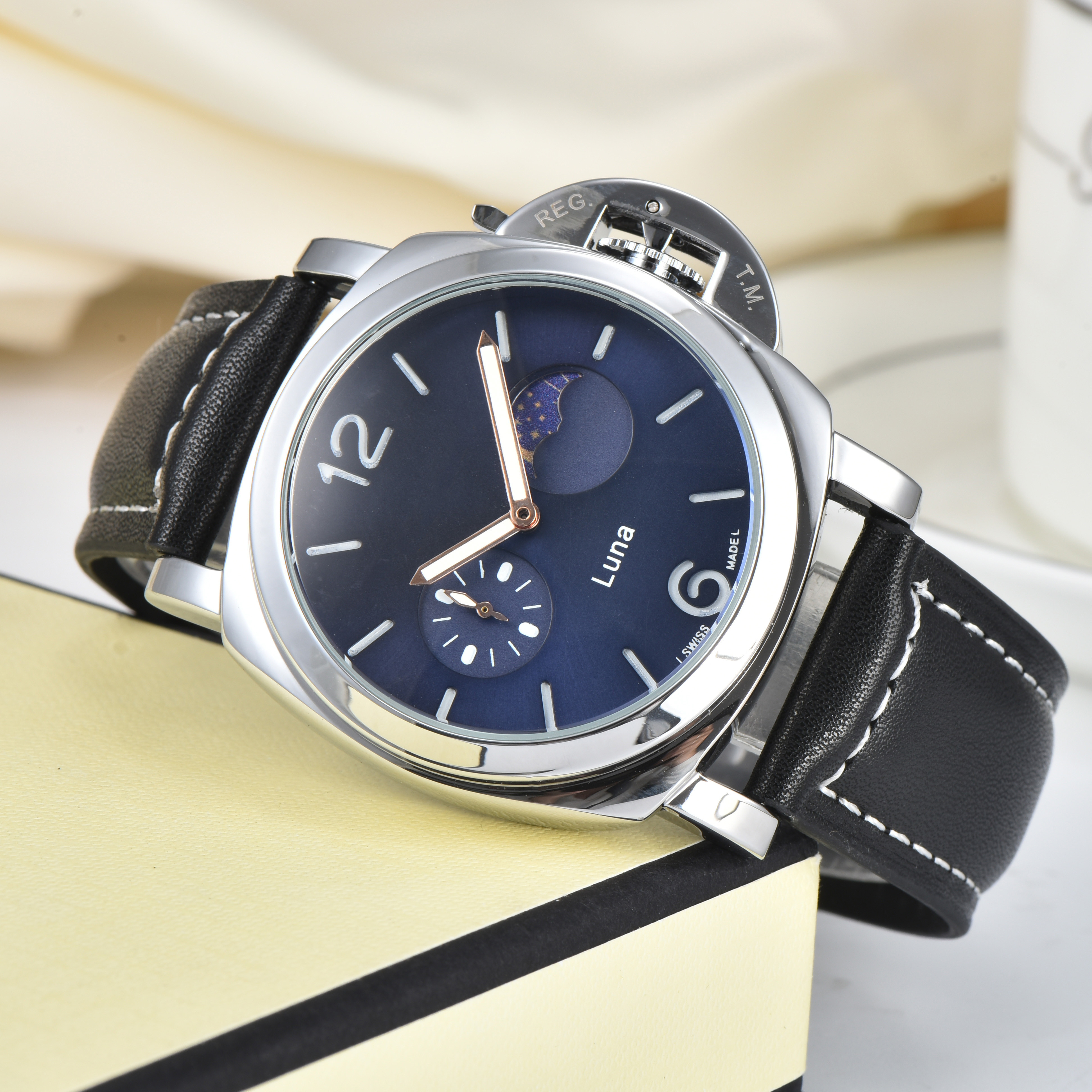 Men PANERAIity LUMINORity Model Sport watch Quartz automatic movement Luxury Watches Business Stainless Steel Man Square mens Wristwatches #269