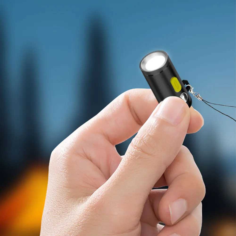 1-5PCS LED Handheld Mini Flashlight Type C Powered Small Pocket Flashlight Outdoor Emergency Light for Outdoor Hiking CampingW251106