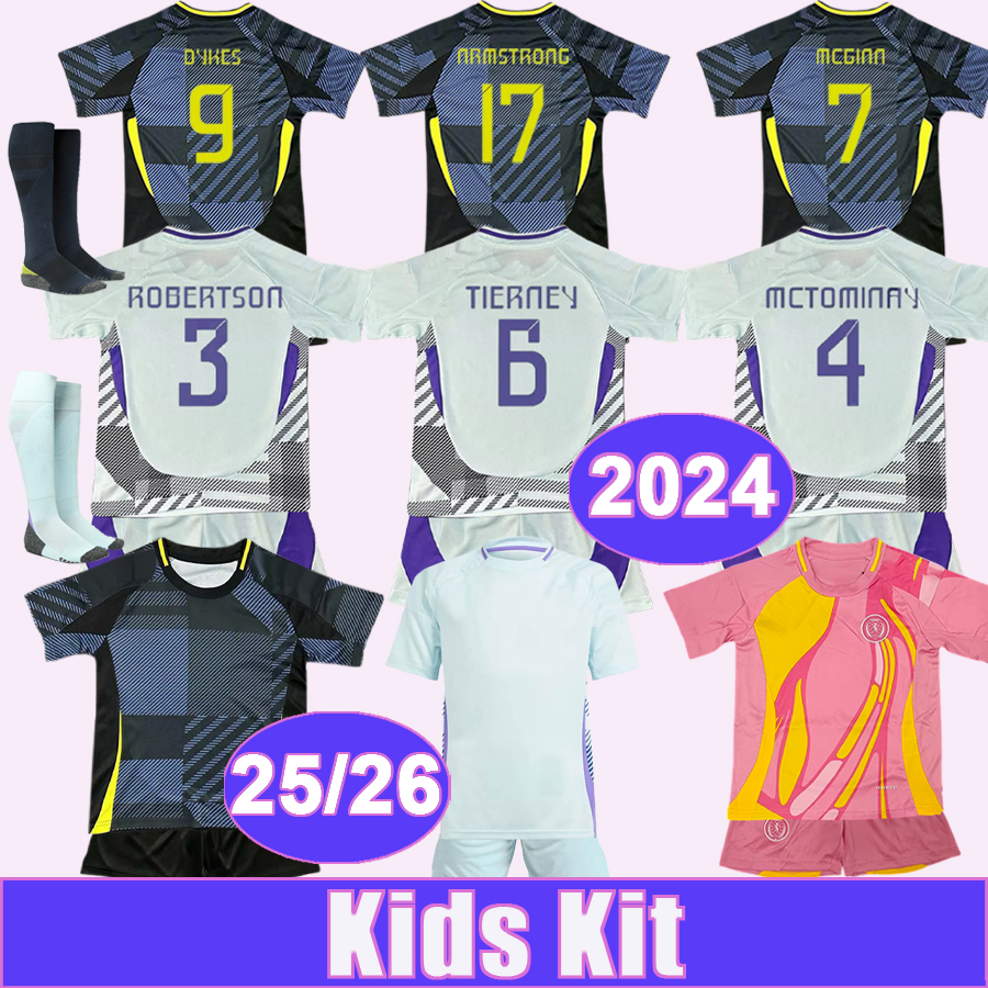 2024 ScOTLAnd Kids Kit Soccer Jerseys 25 26 ADAMS MCLEAN ROBERTSON TIERNEY MCTOMINAY MCGINN CHRISTIE Home Away Football Shirts Short Sleeve Child Uniforms