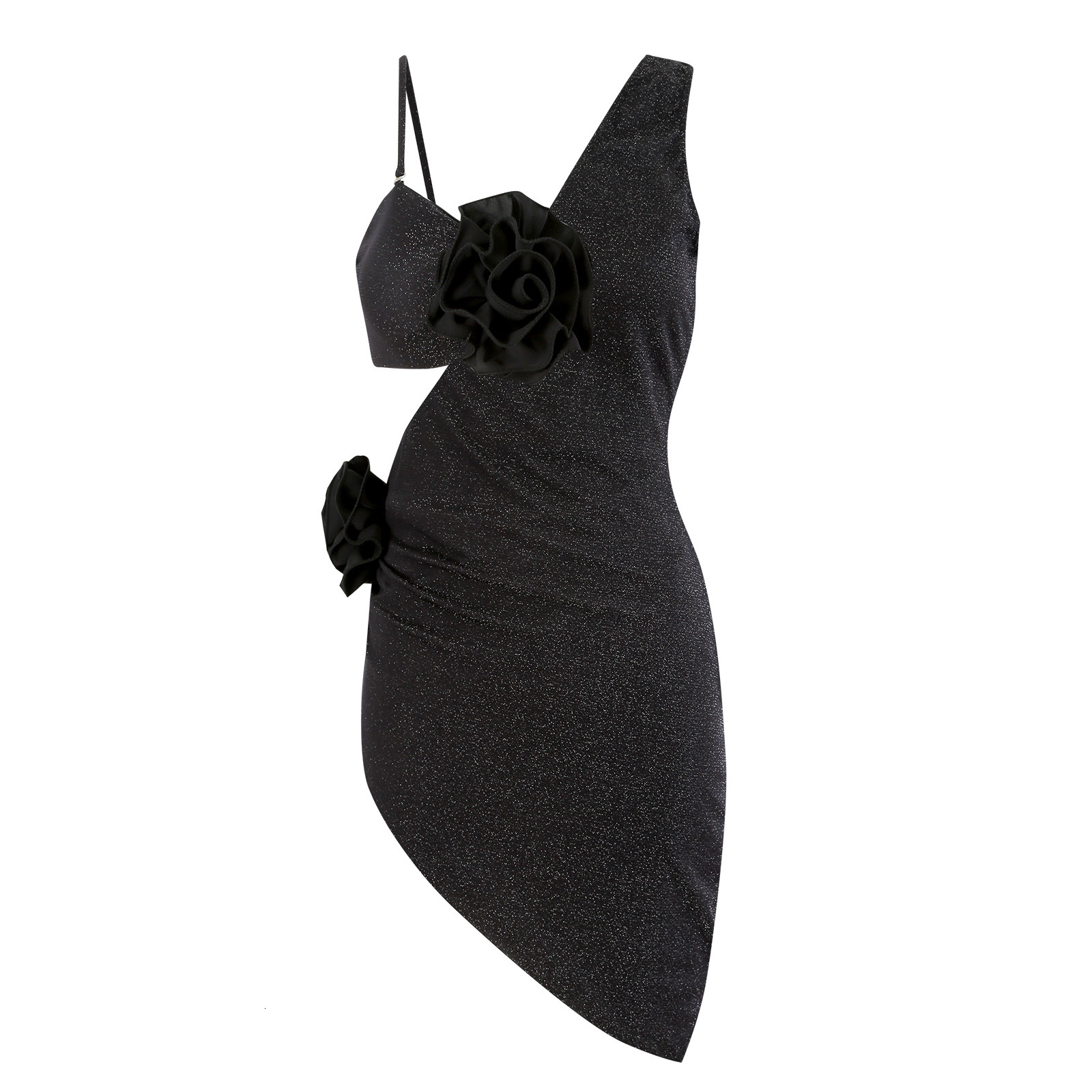 New women's three piece set solid color three-dimensional flower swimsuit