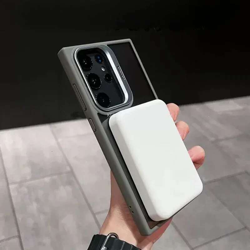 Magsafe Hidden Holder Clear Case For Samsung Galaxy S25 S24 Ultra S22 Plus S23 FE Shockproof Magnetic Wirelesss Charge Cover
