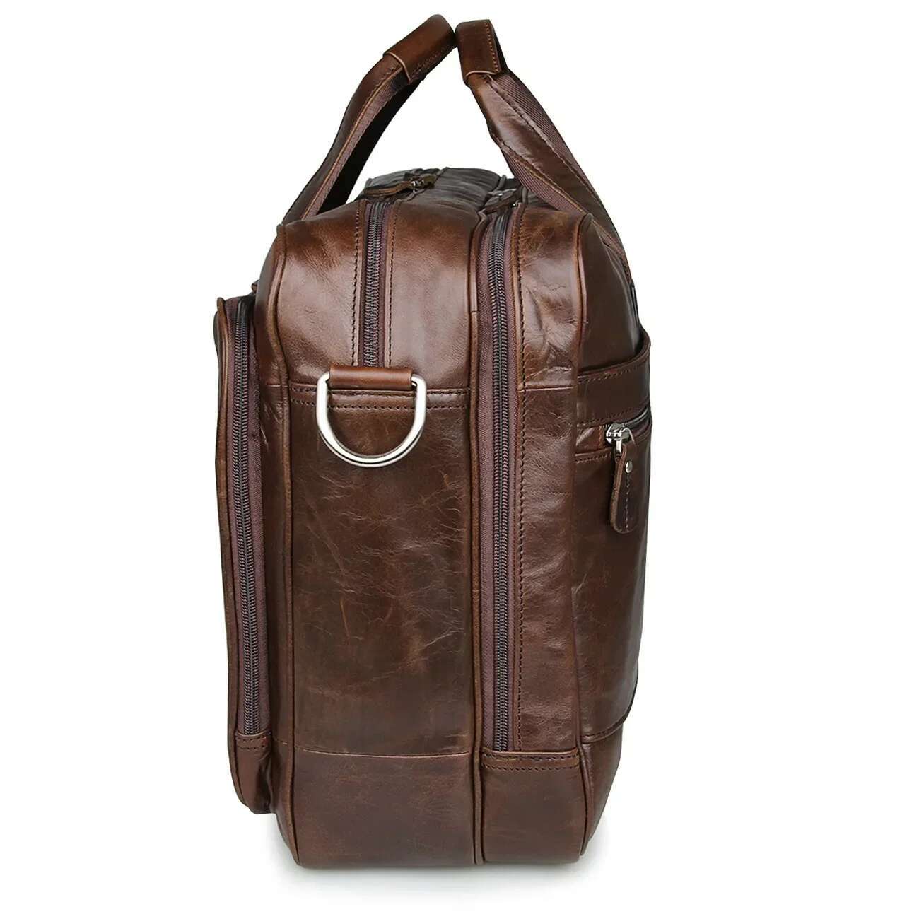 Business Men Big Briefcase Genuine 17 Inch Laptop Shoulder Bag Real Cow Leather Office Handbags Male Document Tote