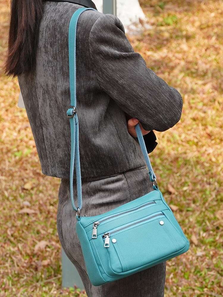 Zency Genuine Leather Shoulder For Women Design Purses Handbags Elegant Crossbody Bag Satchels Large Capacity Sac