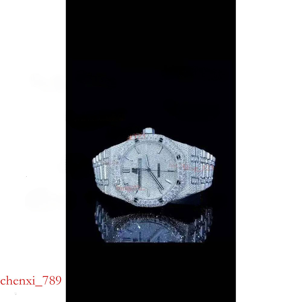 Super Clone VVS Moissanite Women Iced Out hop boy for Men Hip Hop Automatic nical Pass test Dia Watch Free Fast delivery