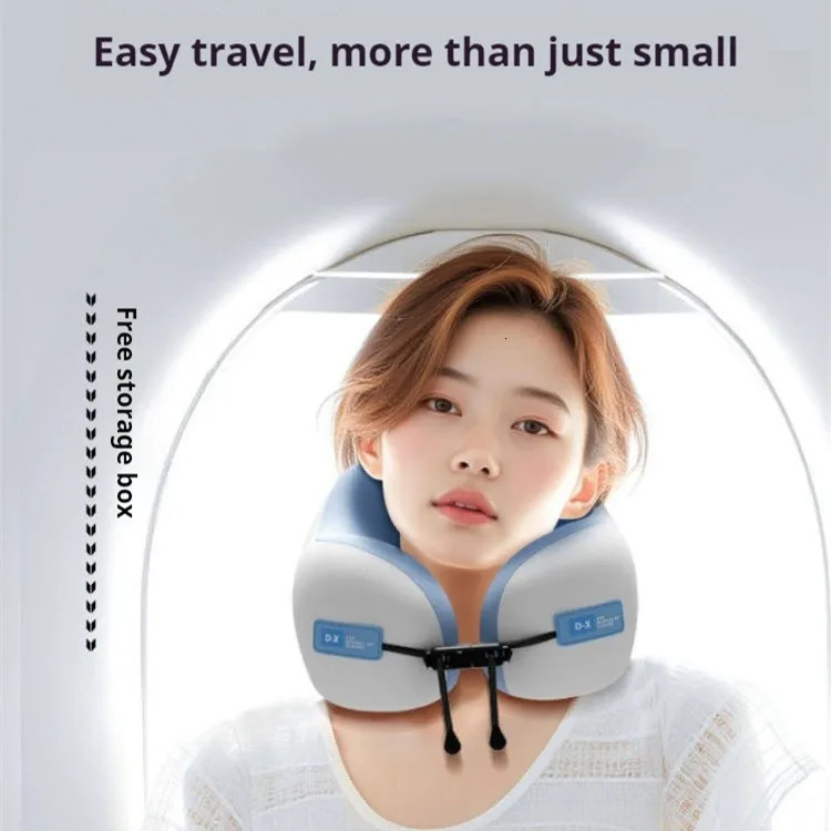 Massage Neck Pillow U-Shaped Memory Foam Neck Pillow Sleep Travel Pillow Soft Travel Pillow Cervical Spine Care Bedding 251106