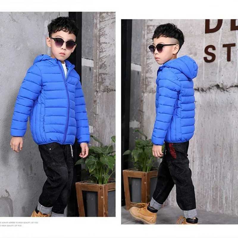 Winter Kids Boy Girl Lightweight Down Jacket Autumn Coat Children Warm Hooded Cotton Outerwear Teen Sports Casual Clothes 6-14 YT251106
