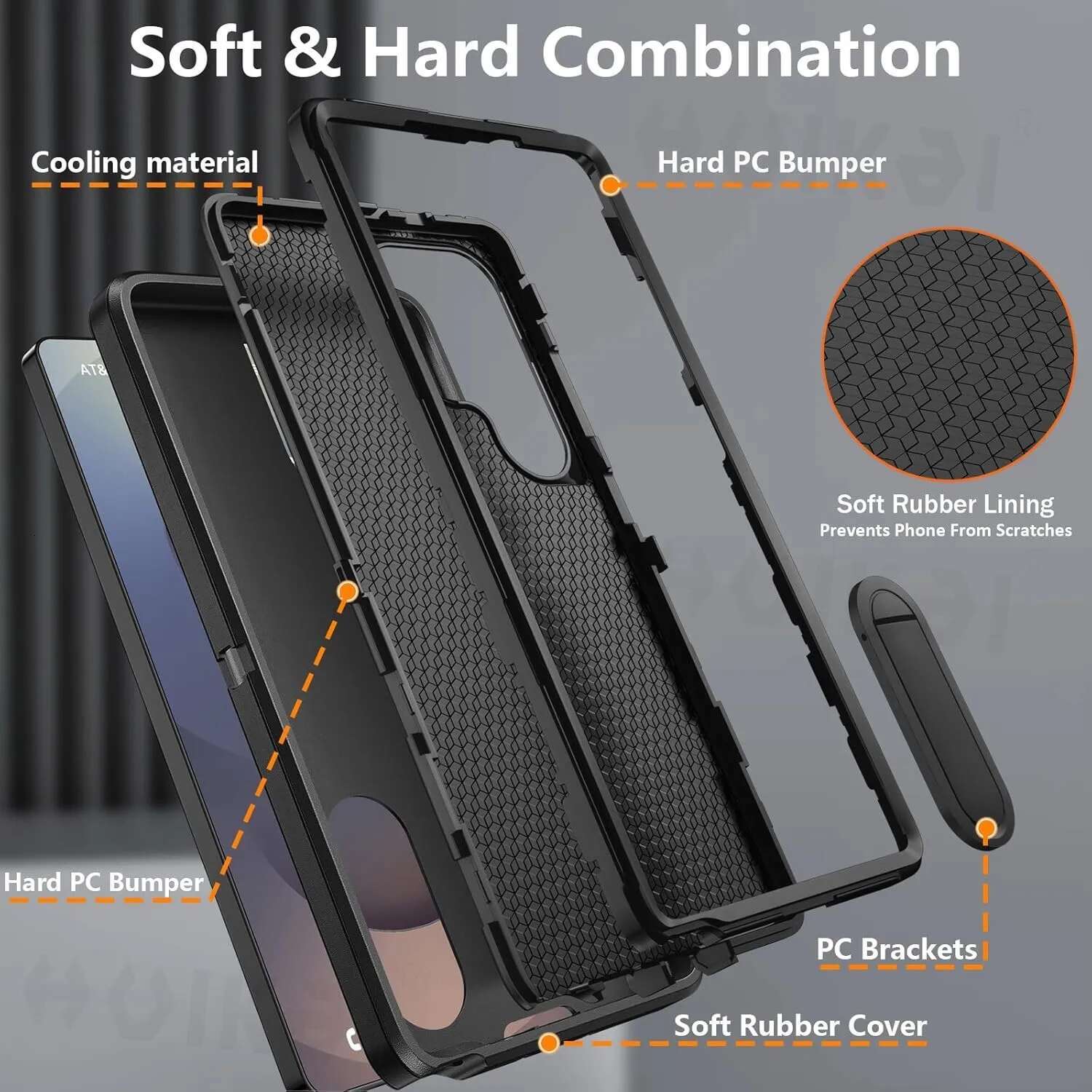 Case For Samsung Galaxy S25 Ultra S24 S23 A56 A36 A16 Full Body 3 in 1 Shockproof Heavy Duty Anti-Scratch Red Kickstand Cover