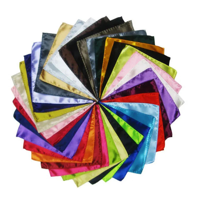 Mixed 26Pcs/ lot Mens Handkerchief Solid Color Hankies Hanky Business Pocket Square Chest Towel 250403